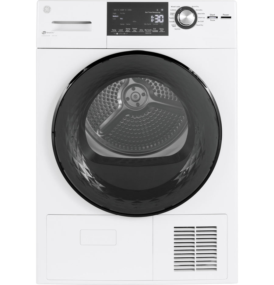 GE 24 in 4.1 cu ft Ventless Condenser Dryer (GFT14ESSMWW)