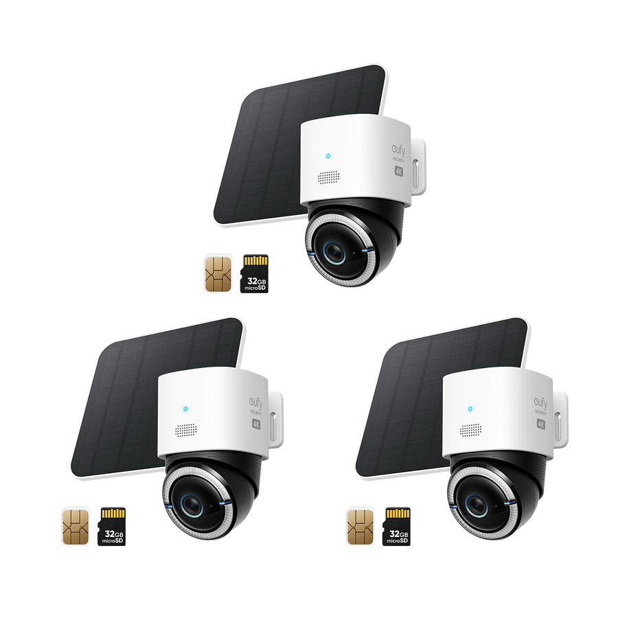eufy 4G LTE Cam S330 Solar Security Camera 3-Pack