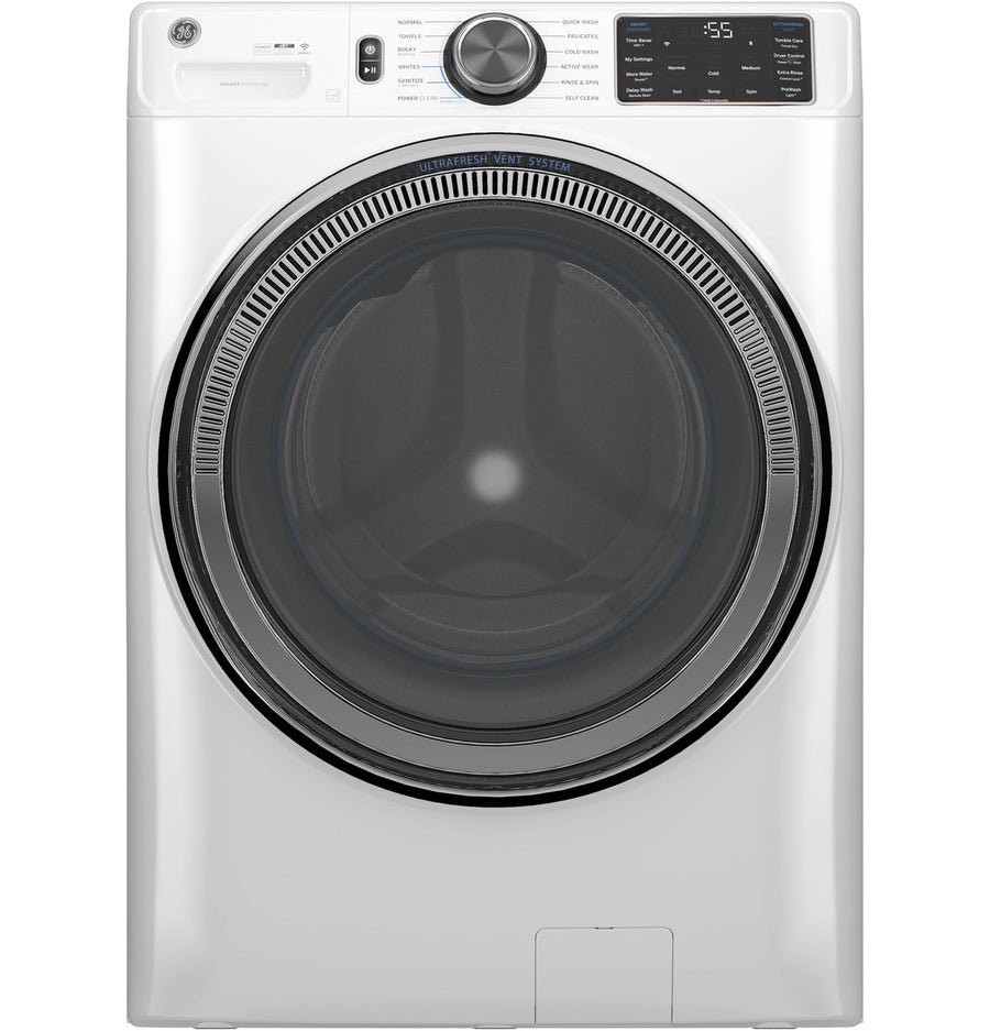 GE 5.0 cu ft Steam Front-Load Washer (GFW655SSVWW)