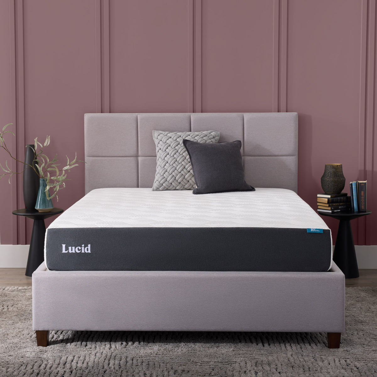 LUCID Original 10 in Memory Foam Mattress, Queen Firm