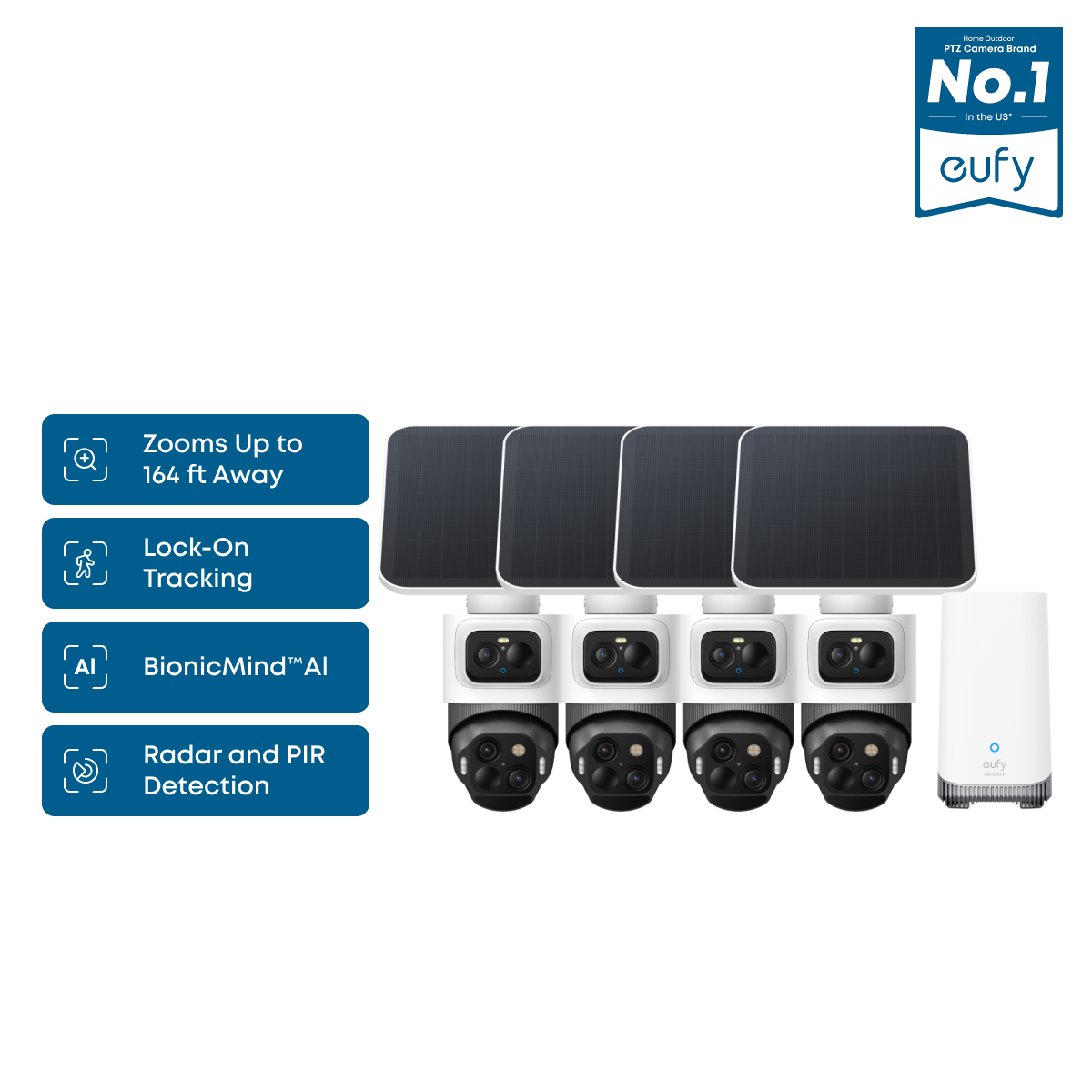 eufyCam S4 Dual-Lens Security Camera 4-Cam Kit