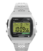 Timex T80 Steel 36mm Digital Watch (TW2V74200)