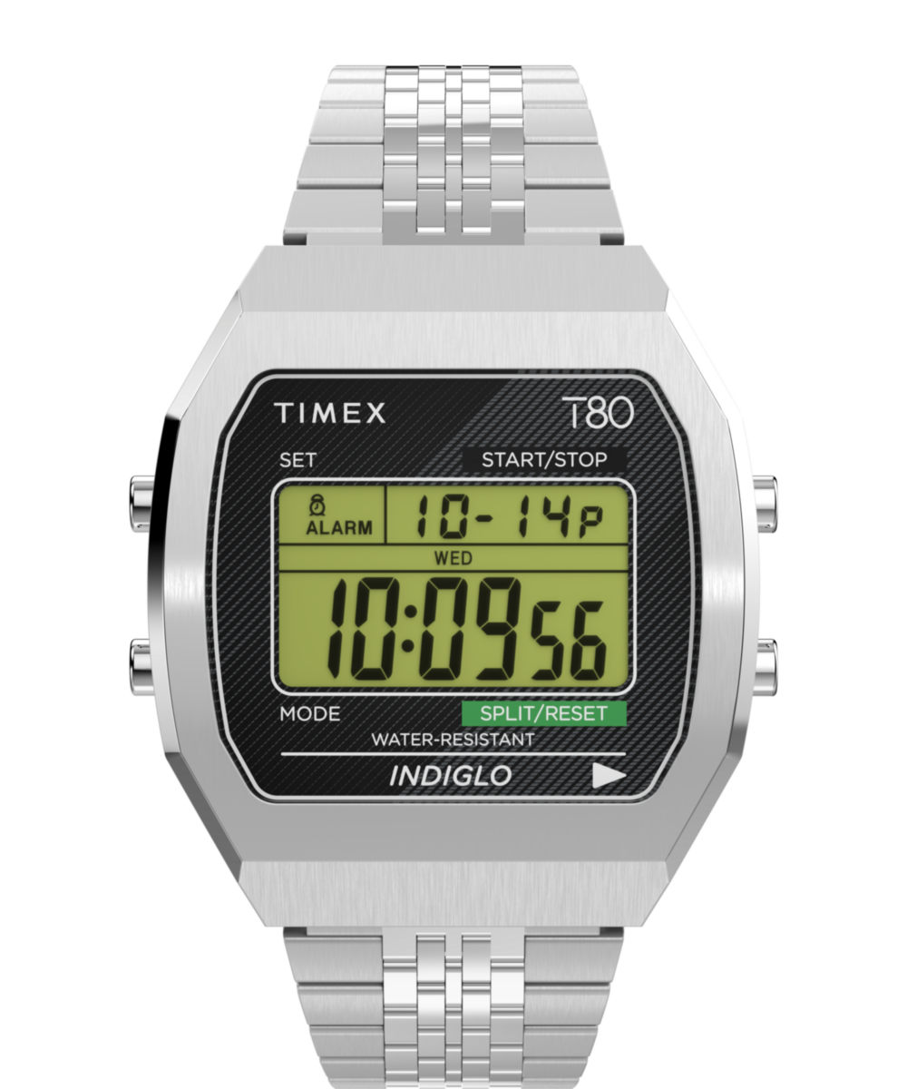 Timex T80 Steel 36mm Digital Watch (TW2V74200)