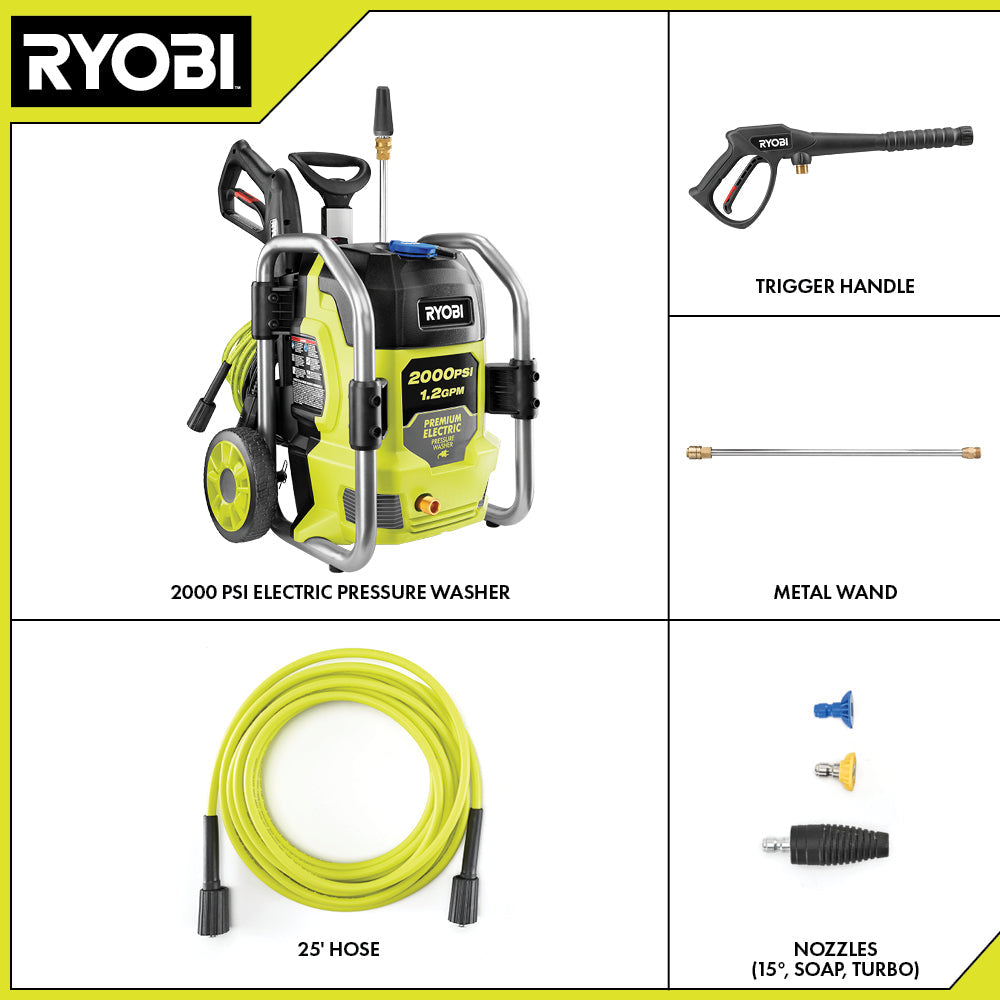 RYOBI 2000 PSI 1.2 GPM Electric Pressure Washer
