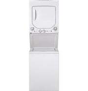 GE 24 in Stacked Washer + Electric Dryer (GUD24ESSMWW)