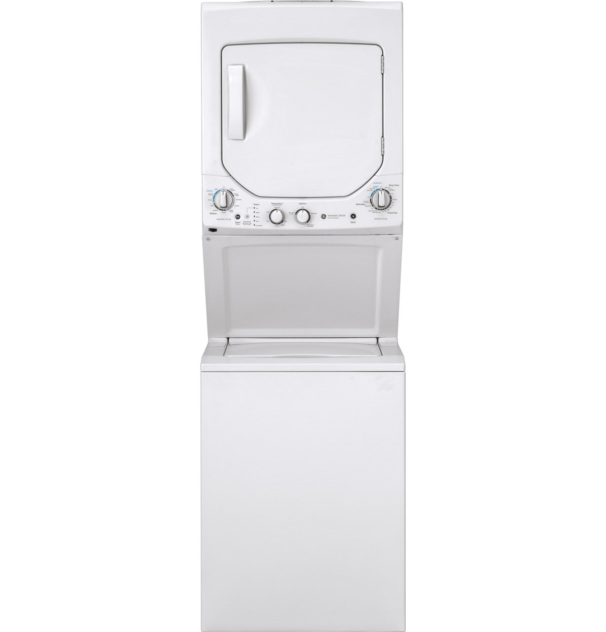 GE 24 in Stacked Washer + Electric Dryer (GUD24ESSMWW)