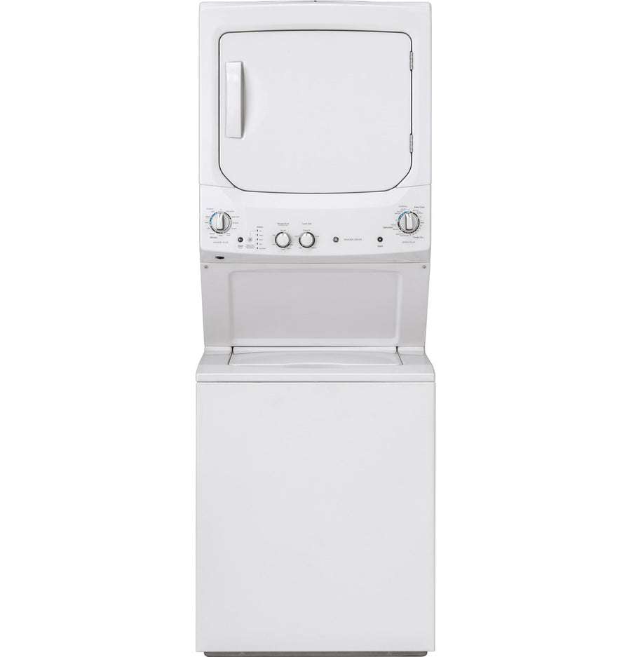 GE 27 in Stacked Washer + Gas Dryer (GUD27GSSMWW)